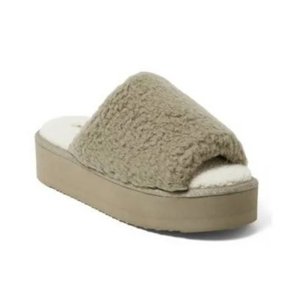 Dearfoams Cozy Comfort Women's Platform Terry Slide Slipper Sz 9-10